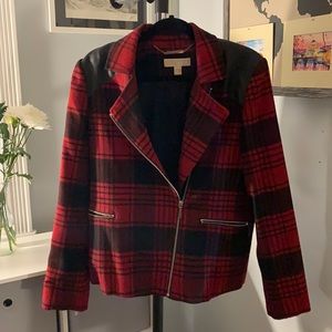 Red Plaid Michael Kors Jacket